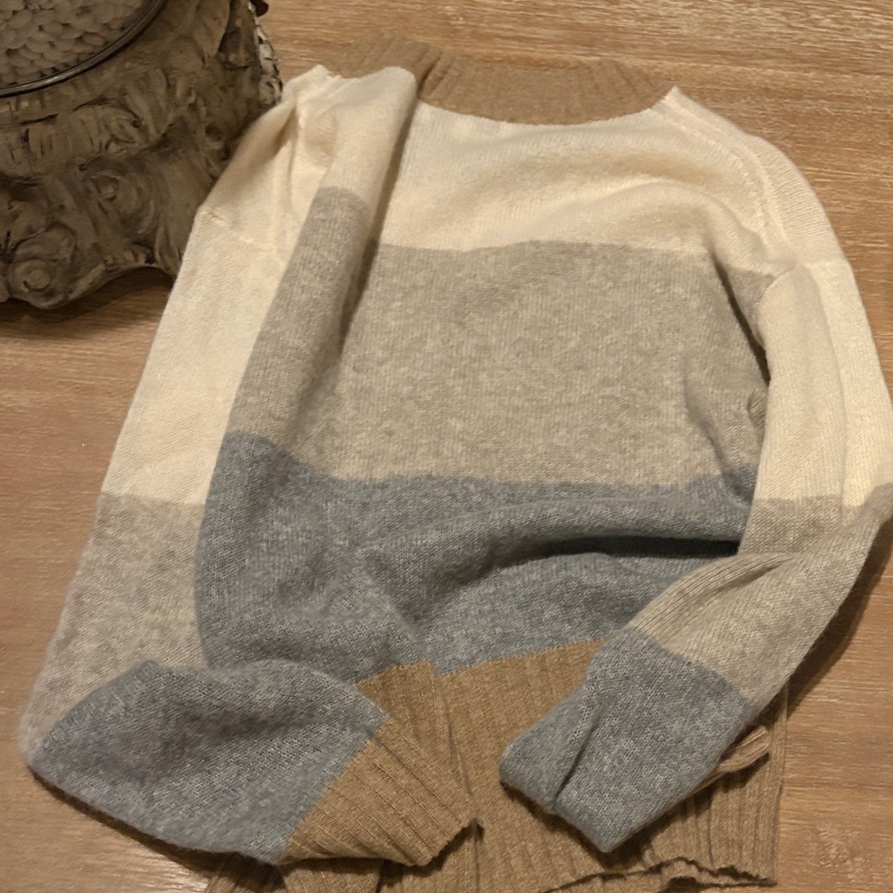 White + Warren Cashmere Multicolor Striped Sweater - Picture 5 of 5